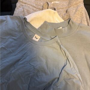 TNA BUNDLED for you Light Blue and Cream 3 Tops and 1 sweat pants